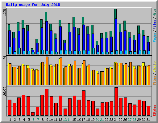 Daily usage for July 2013