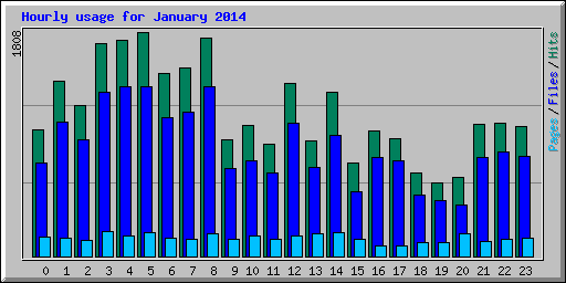 Hourly usage for January 2014