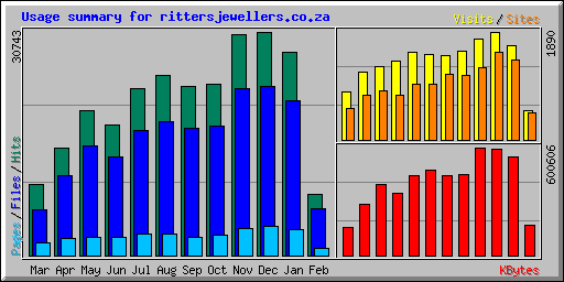 Usage summary for rittersjewellers.co.za